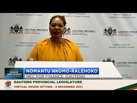 MEC Nomantu Nkomo-Ralehoko delivers the Gauteng Medium Term-Budget Policy Statement 2021