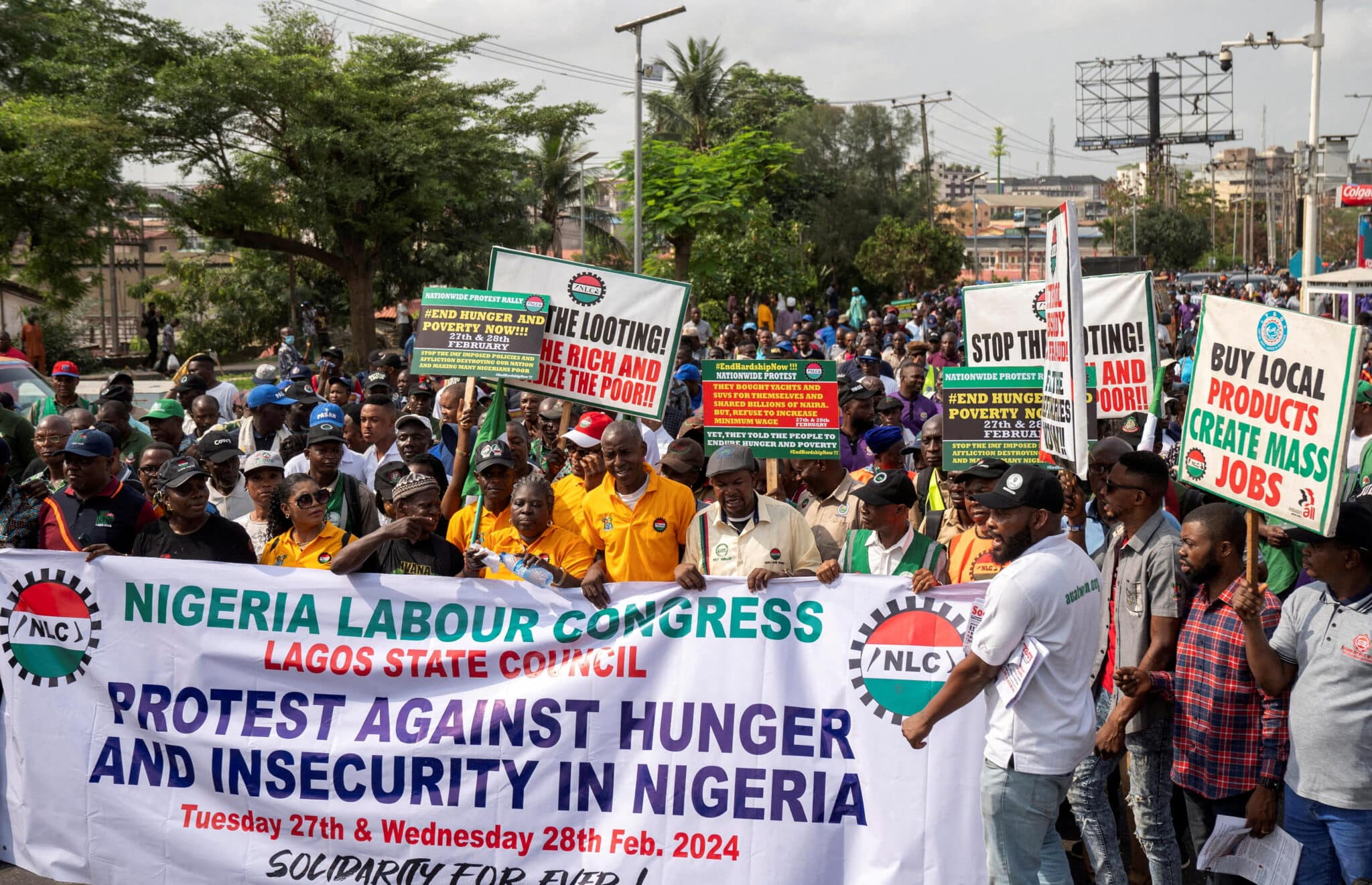 Protesters in Nigeria demonstrate over high cost of living